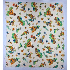 THC Hawaiian Textiles #16582 Fabric Kids Fun Robots Spaceship Rockets 1 yard plu